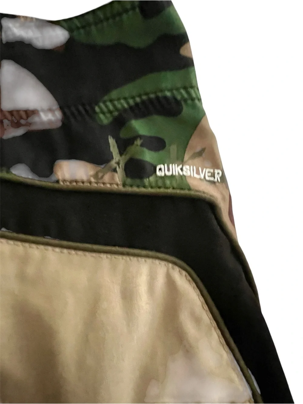 Quiksilver Black Board Shorts with Camo Side Panels